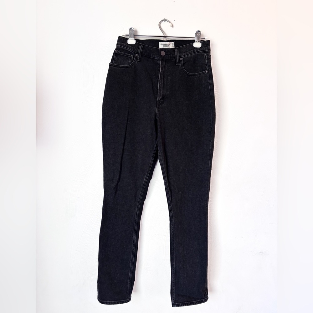 Abercrombie & Fitch Jeans Slim Straight Super High Rise Black Size 4